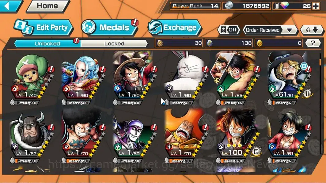One Piece Bounty Rush Accounts Global|5EX|BMO Kaido,FR Shanks,GP Edward Newgate,F image 11