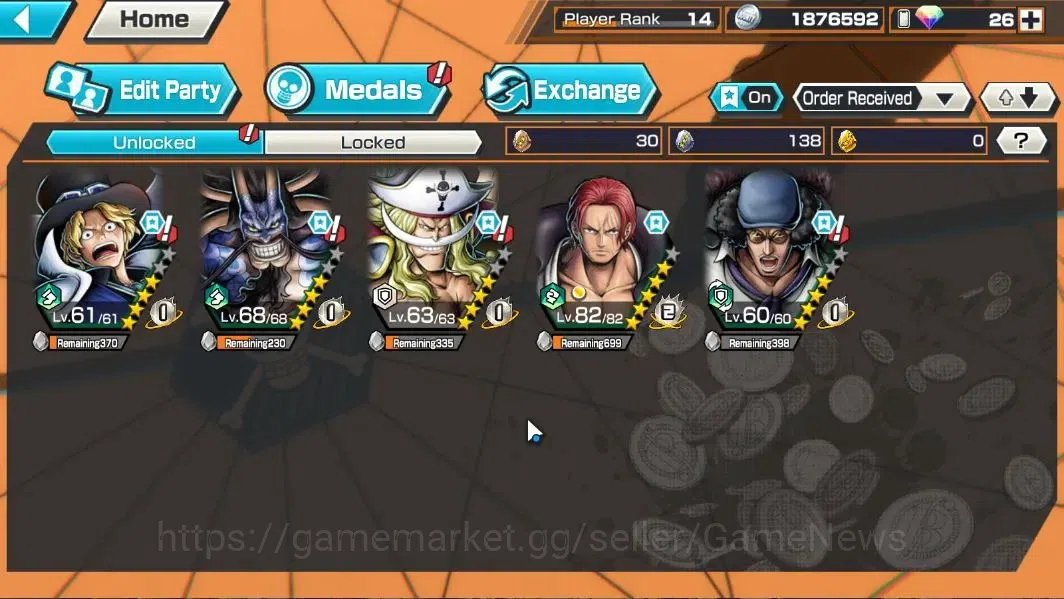 One Piece Bounty Rush Accounts Global|5EX|BMO Kaido,FR Shanks,GP Edward Newgate,F image 4