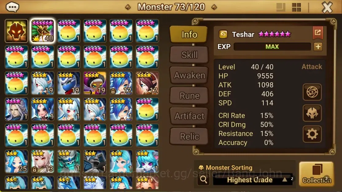 Summoners War: Sky Arena Accounts GLOBAL | NB 5 TESHAR,Starter Gacha 115 12Y+160 11Y image 2