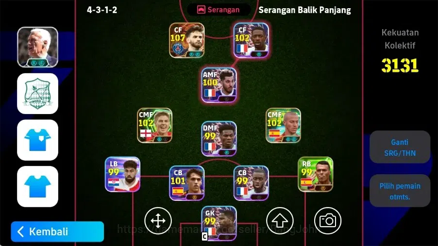 eFootball Accounts Meta Player Mobile|PW 3131|K Kvaratskheila Big T,Thiago Alcantara Epic,pack prancis,Darwin Nunez Show 1
