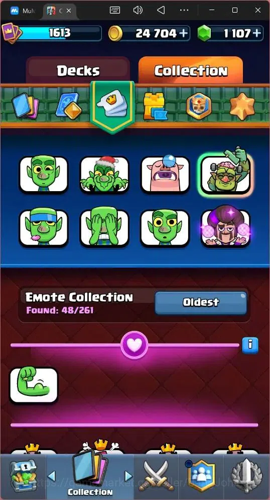 Clash Royale Accounts Midgame Global |CL 1613|KTL 16|Trophy 12618|122 Cards|9 MAX|8 Champ|5 Hero|14 Evo|Arena 30|1107 19