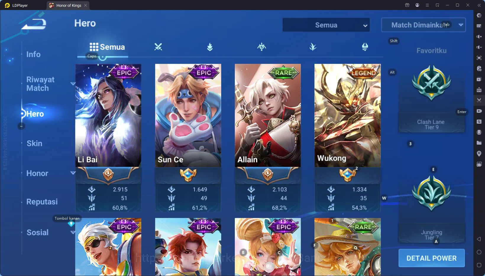 Honor of Kings Accounts Others GLOBAL|HERO 112,SKIN 153,wukong Legend,LadySun Legend,Good Acc skin Event/Limited cek ss for 2