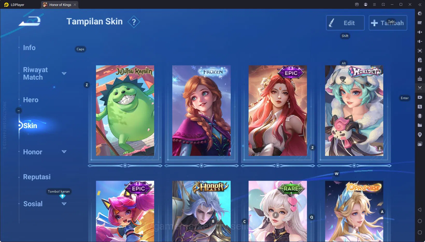 Honor of Kings Accounts Others GLOBAL|HERO 112,SKIN 153,wukong Legend,LadySun Legend,Good Acc skin Event/Limited cek ss for 5