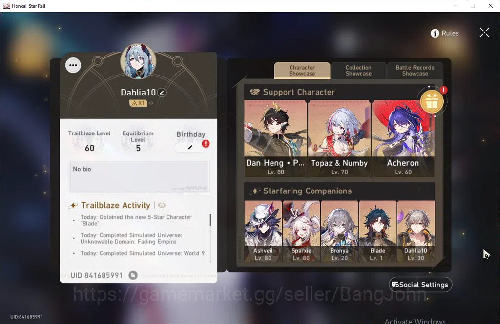 Honkai Star Rail Accounts ASIA | TL60 | Mid Game | 6 Lim | Ashveil E3+LC, Da image 12