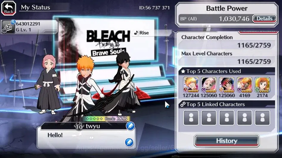 Bleach: Brave Souls Accounts [GLOBAL]55K Orb|2 Renewd Ichigo,TYBW25 Yachiru,10t image 3