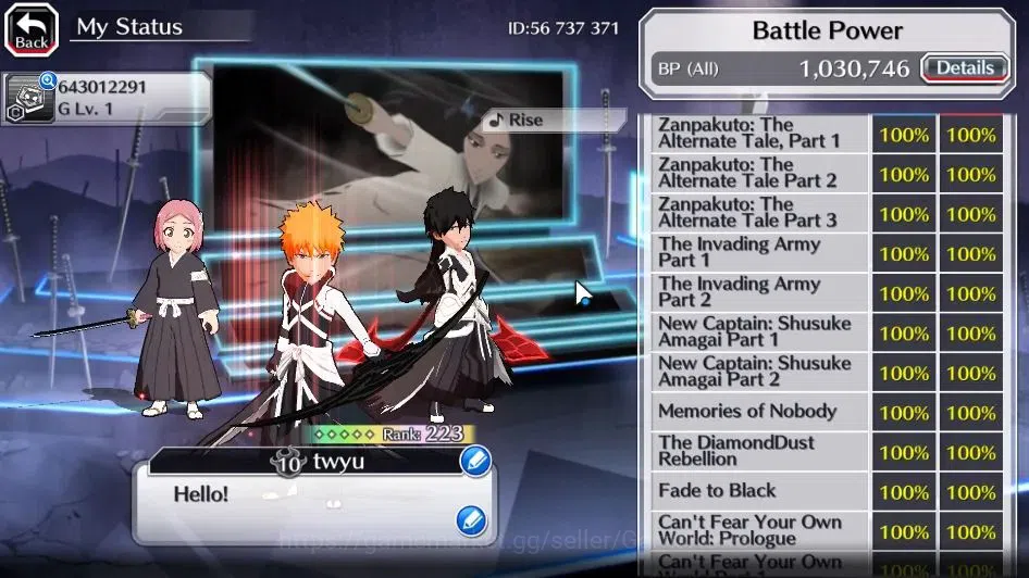 Bleach: Brave Souls Accounts [GLOBAL]55K Orb|2 Renewd Ichigo,TYBW25 Yachiru,10t image 6