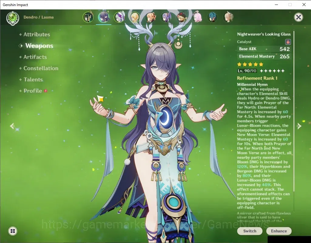 Genshin Impact Accounts ASIA |LunarBloom Team |AR 52 |2 Limited+2(*5Weapon image 4