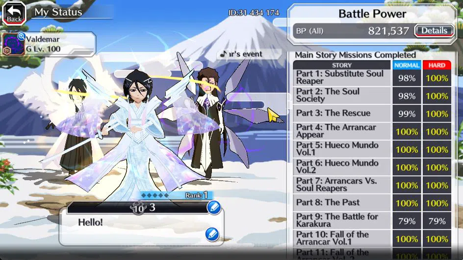 Bleach: Brave Souls Accounts [GLOBAL]50K Orb|Rukia 10th Anniv,Halibel Cacao,Nel image 3