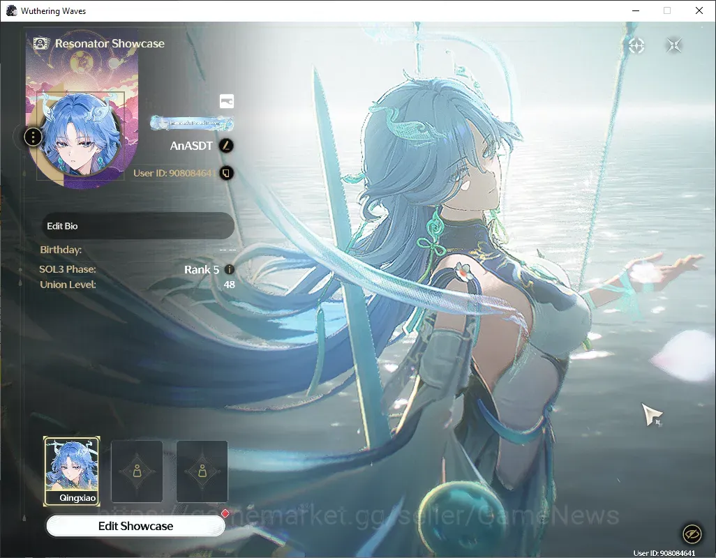 Wuthering Waves Accounts Starter SEA|UL 48|1 Limited (Qinxiao RC6 +Signature Weapon) +4 STD Char|73 Radiant Tide|DB Lvl 1