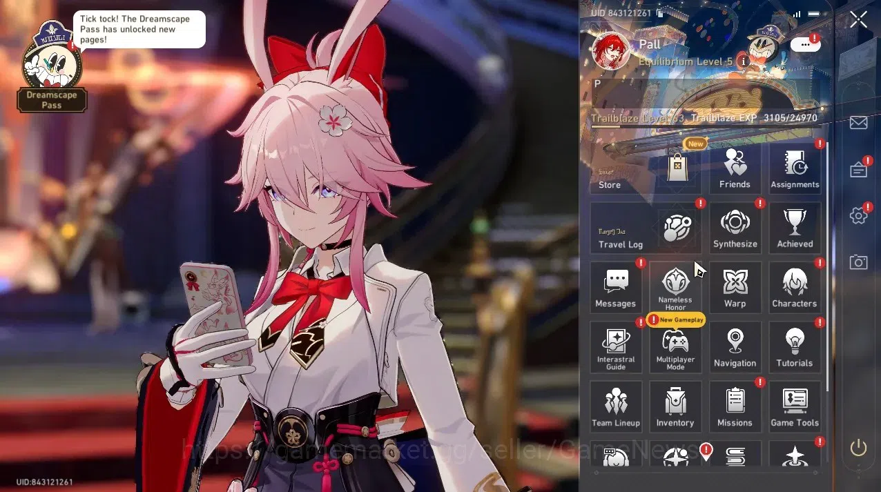 Honkai Star Rail Accounts Others ASIA|TL 63|7 Limited|Himeko Nova,Evanescia,Yao 1