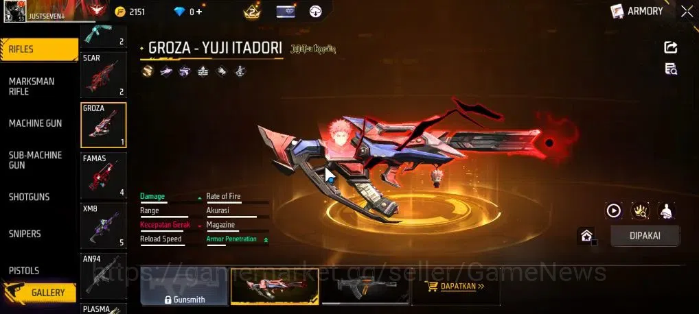 Free Fire Accounts Indonesia | M1887 Mamba Gnaw | Scar megalodon Alph image 6