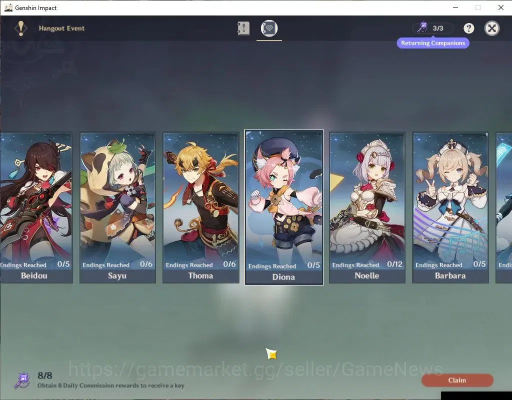 Genshin Impact Accounts Asia |AR 56|6 Limited+3(*5Wep)|Columbina,Skirk,Zib image 15