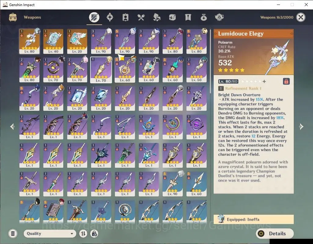 Genshin Impact Accounts Asia |AR 56|6 Limited+3(*5Wep)|Columbina,Skirk,Zib image 4