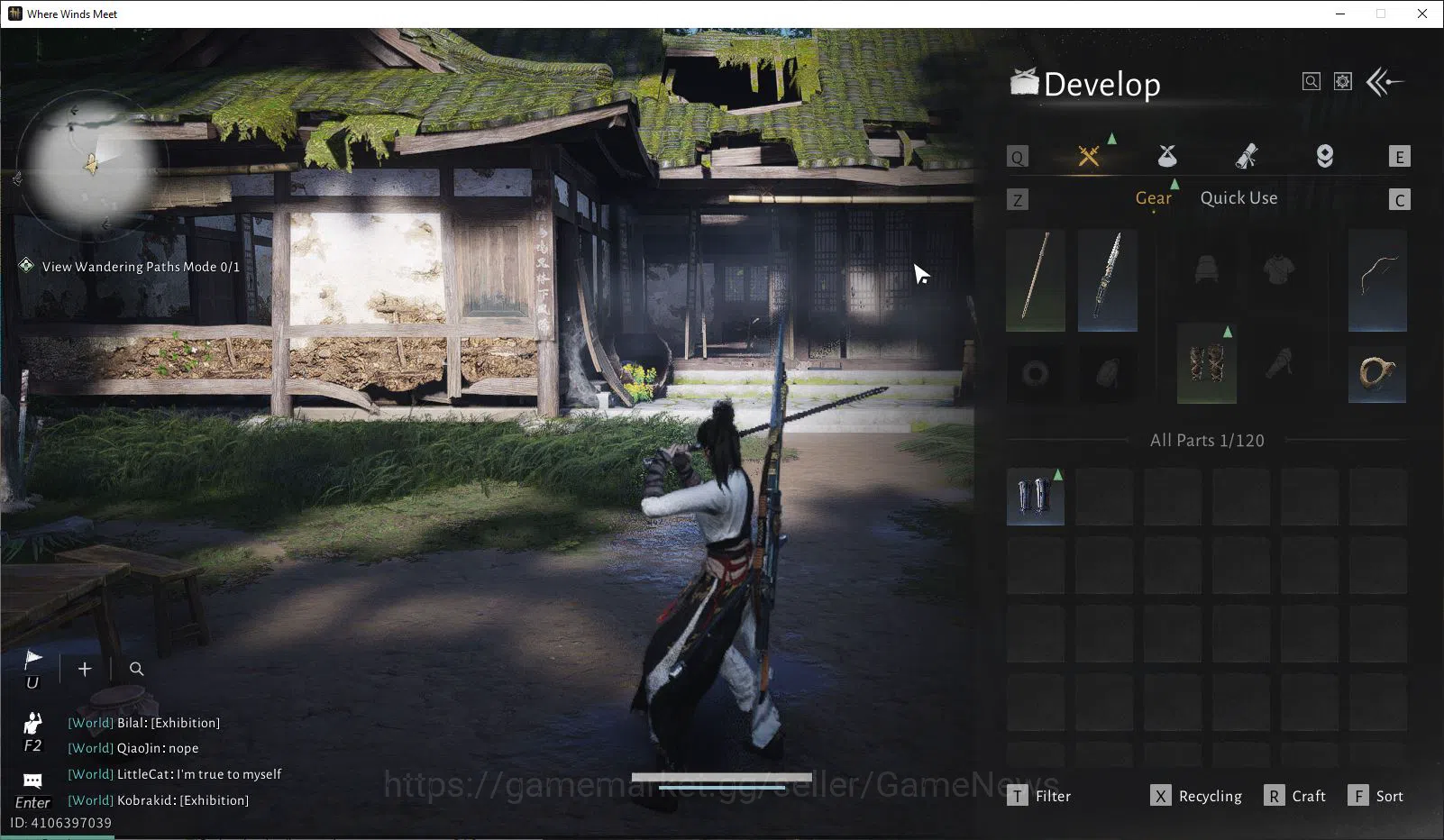 Where Winds Meet Accounts GLOBAL|Lv 5|Starter|GS 3671|1 Harmonic Core|Nameless Sword + Nameless Spear |Low Explore|Female 2