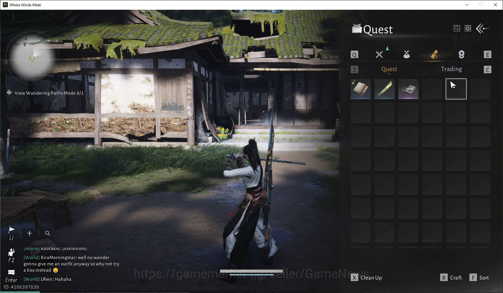 Where Winds Meet Accounts GLOBAL|Lv 5|Starter|GS 3671|1 Harmonic Core|Nameless Sword + Nameless Spear |Low Explore|Female 4