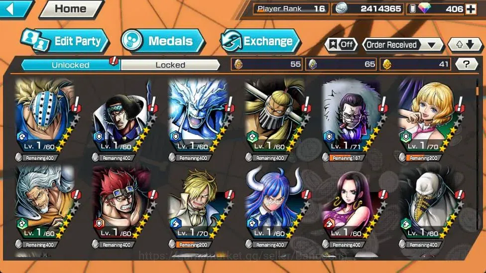 One Piece Bounty Rush Accounts Global | EX 5|PR 16|S-snake Lv.80/80,Rob Lucci Lv, image 5