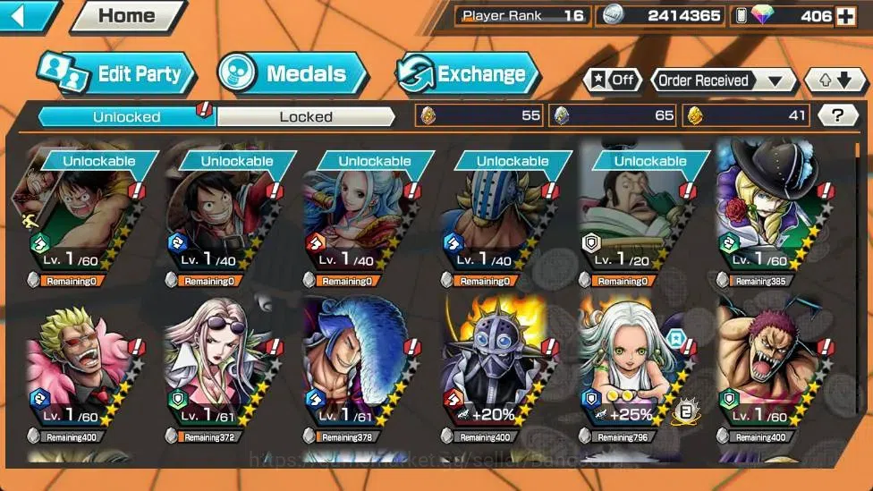One Piece Bounty Rush Accounts Global | EX 5|PR 16|S-snake Lv.80/80,Rob Lucci Lv, image 6