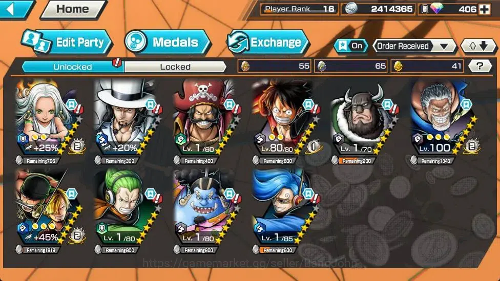 One Piece Bounty Rush Accounts Global | EX 5|PR 16|S-snake Lv.80/80,Rob Lucci Lv, image 7