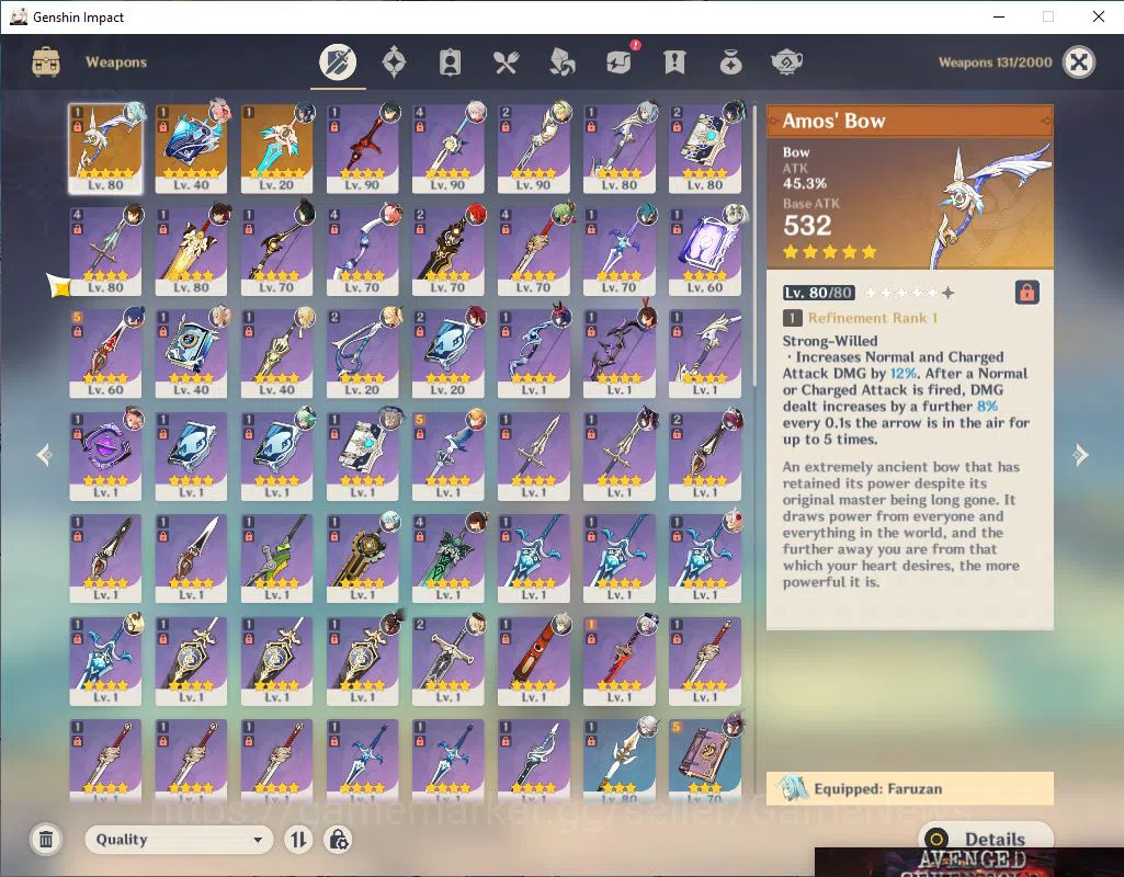 Genshin Impact Accounts Mid Game ASIA|AR 56|8 Limited +3(5*Weapon)|Xiao C1,Kazuha,Varesa,Arlecchino,Ganyu,Xianyun,Etc|MC 7