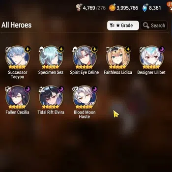 Epic Seven Accounts High-End GLOBAL UnVerif|8 ML(Tidal Rift Elvira,SE Celine,SC Taeyu,Etc)+Aube,Aubade,Setsuka,Etc|Abys F