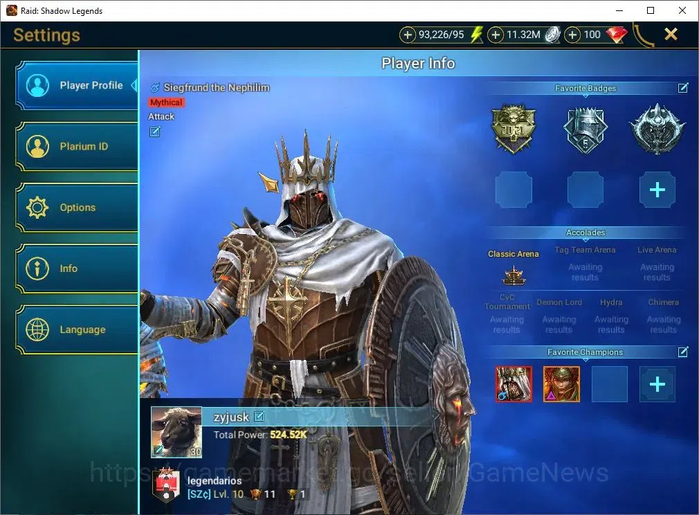 Raid: Shadow Legends Accounts Lv30 524K Power|1 Mytic(Siege Nephilim)+25 Legend( image 2