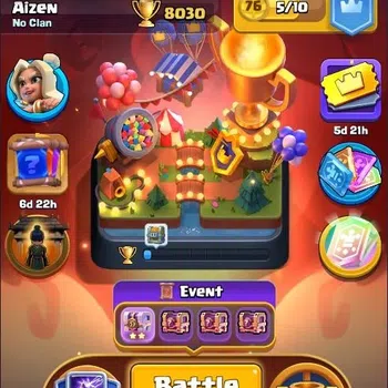 Clash Royale Accounts Others Trophy 8083|CL 1337|KT 13|120 Cards|5 Champ|1 Hero|9 Evo|Arena 21|723 Gems|Proteck