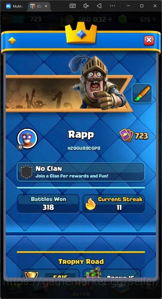 Clash Royale Accounts Mobile |CL 723|KTL 11|Trophy 5415|80 Cards|1 Hero| image 3