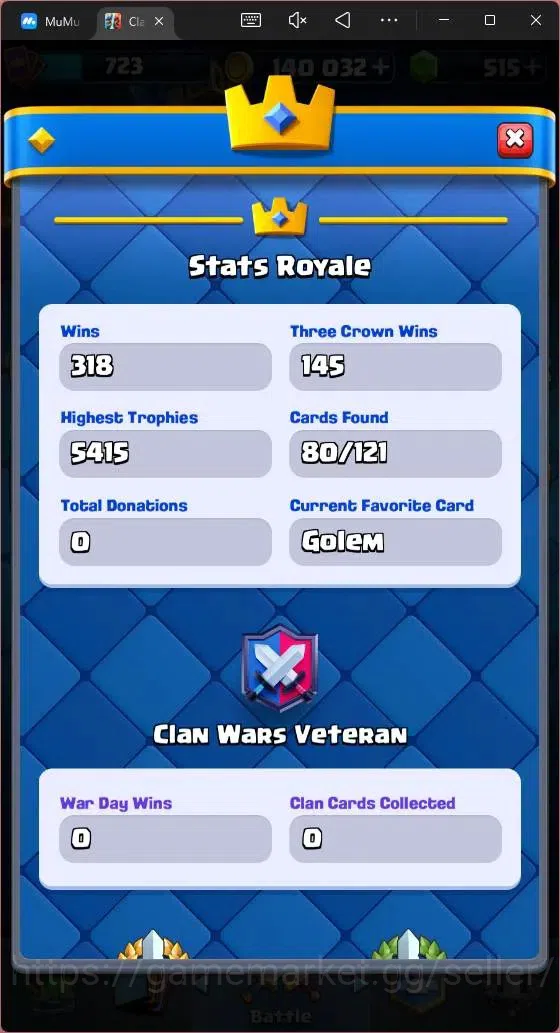 Clash Royale Accounts Mobile |CL 723|KTL 11|Trophy 5415|80 Cards|1 Hero| image 5