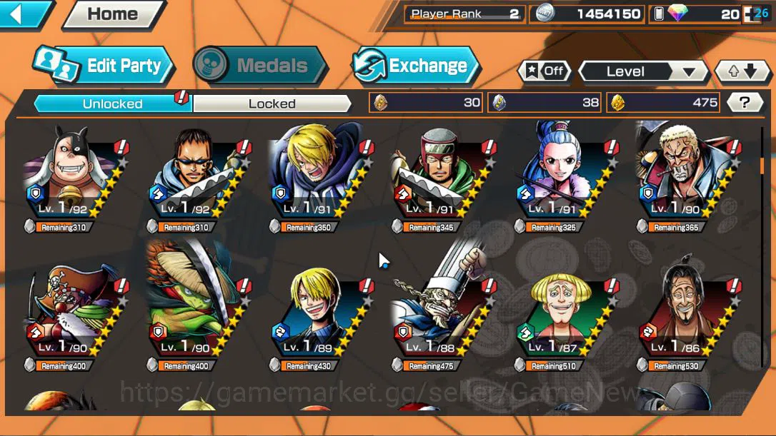 One Piece Bounty Rush Accounts Global|4 EX| Seraphim S-Snake,Divine Departure Sha image 5