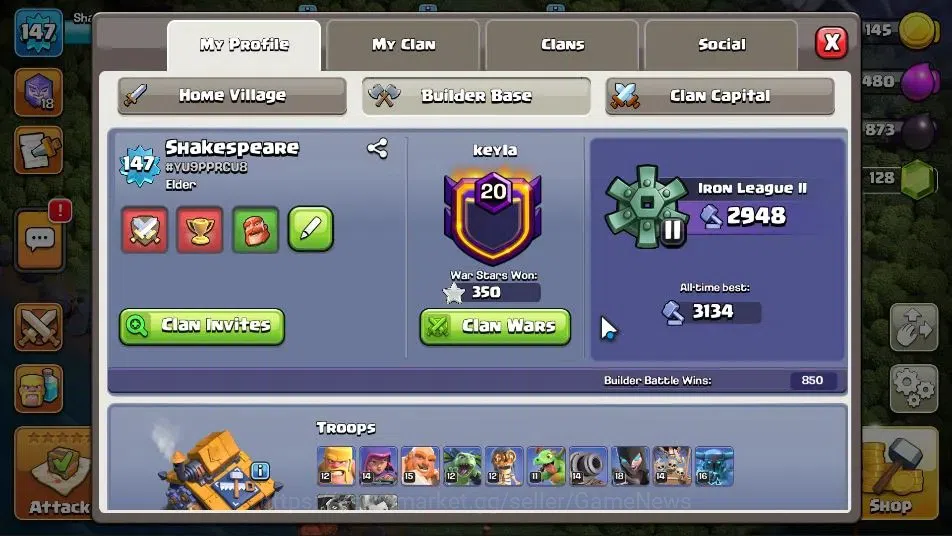 Clash of Clans Accounts TH 14-BH 10|LV 147|HH 8|BK 66,AQ 73,GW 43,MP 40,RC image 4