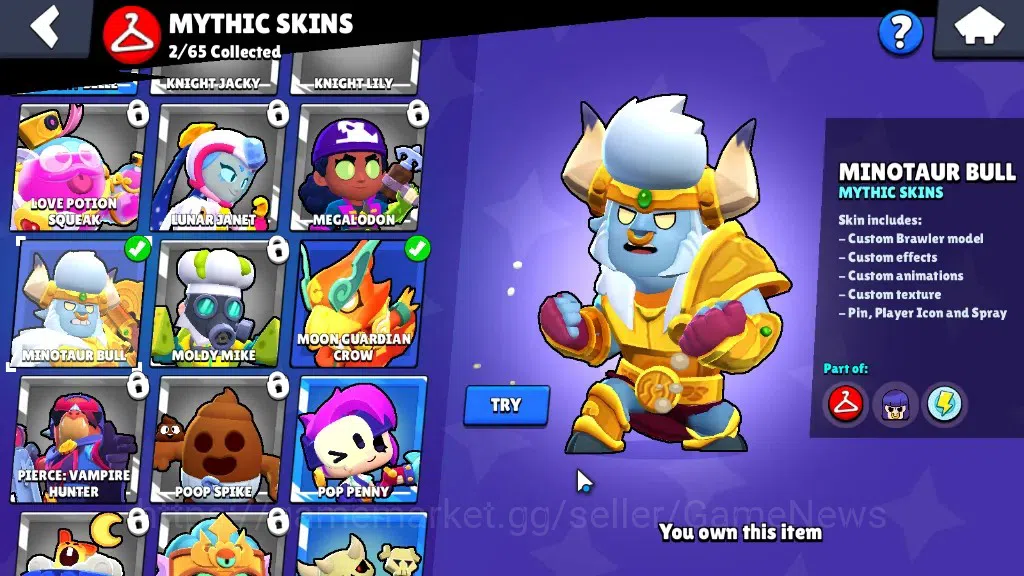 Brawl Stars Accounts 1969 Trophy|32 Brawlers 4 Max [Kit,Crow,Penny,Shel image 13