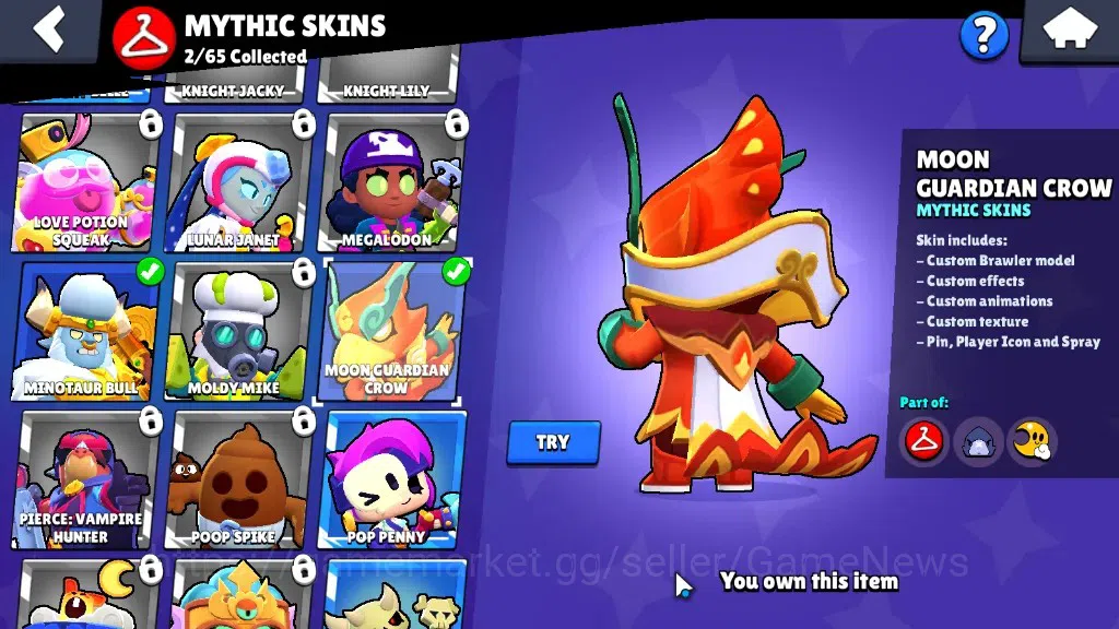 Brawl Stars Accounts 1969 Trophy|32 Brawlers 4 Max [Kit,Crow,Penny,Shel image 14