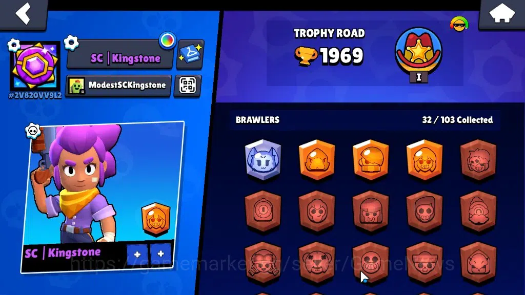 Brawl Stars Accounts 1969 Trophy|32 Brawlers 4 Max [Kit,Crow,Penny,Shel image 2