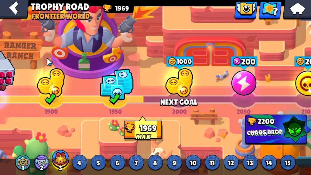Brawl Stars Accounts 1969 Trophy|32 Brawlers 4 Max [Kit,Crow,Penny,Shel image 5