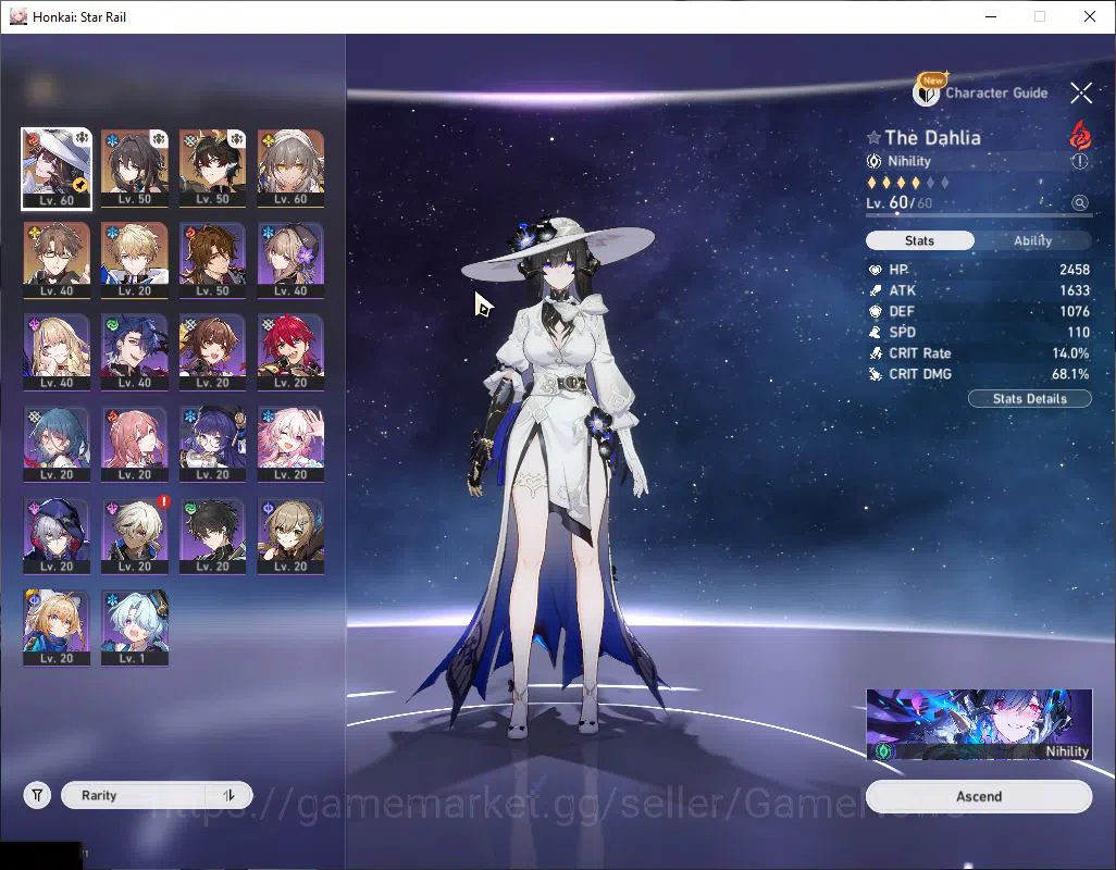 Honkai Star Rail Accounts Asia |Tl 44| 3 Limited [The Dahlia E1] + Sign Ruan image 2