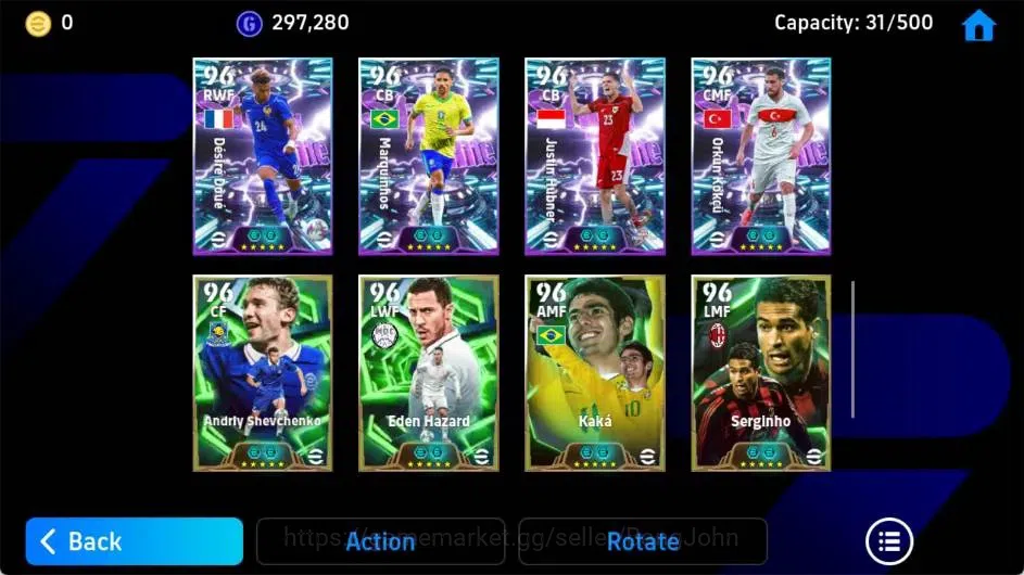 eFootball Accounts Android|PW 3218|E Hazard BigTime,J Hubner ShowT,D  image 2