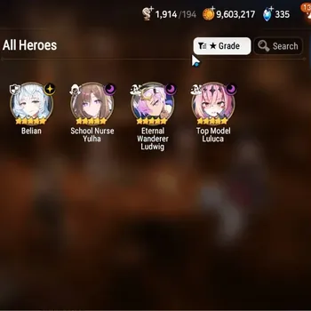 Epic Seven Accounts Starter Global Unverif|Fresh Starter|4 ML(Belian,SN Yulha,EW Ludwig,TMLuluca)|PoH+Bless ON|Theater