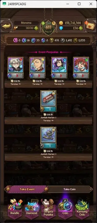 The Seven Deadly Sins: Grand Cross Accounts Others ASIA |5,6M CC|136 DM|5 LR|10 UR|LR Mesis 3/6|UR Menot 2/6,KOTP Tristan 11