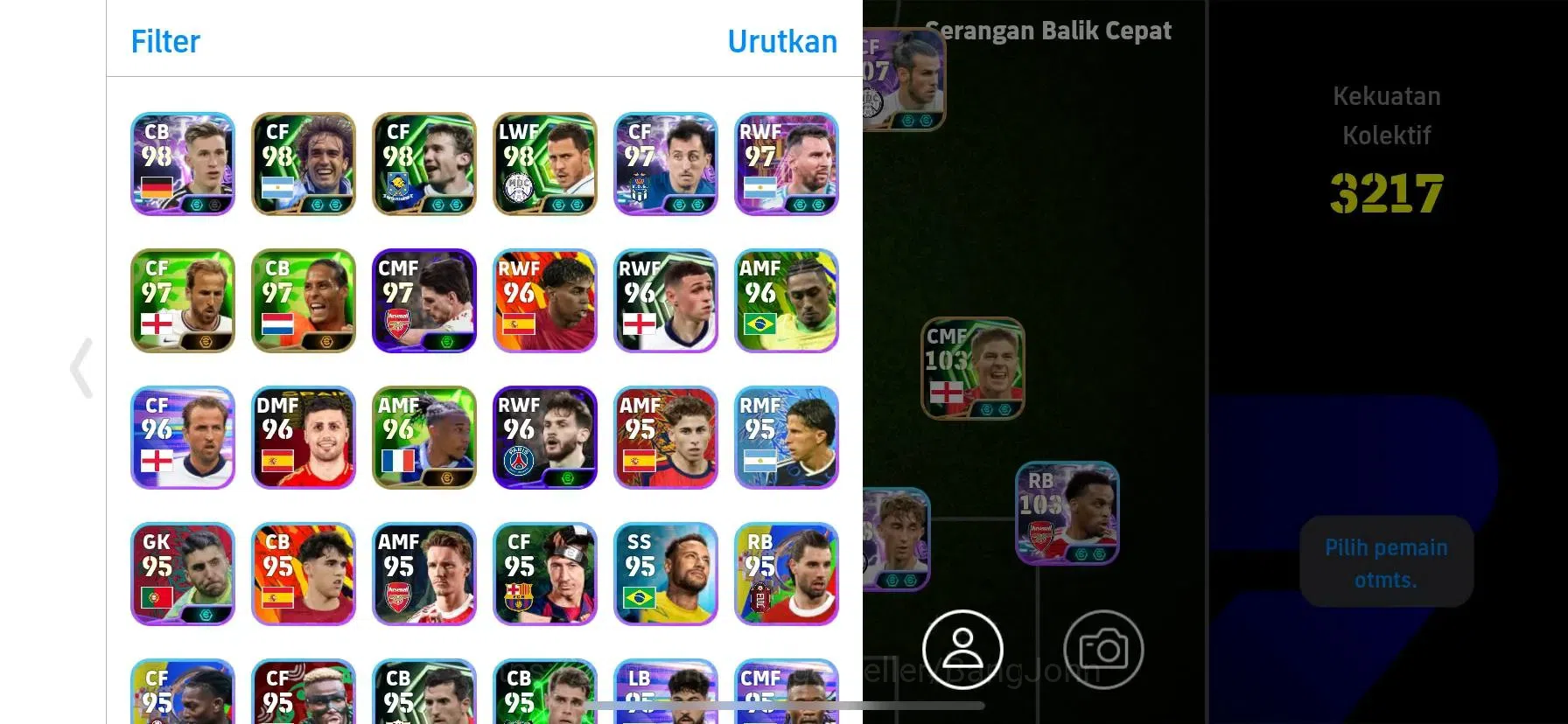 eFootball Accounts Mobile|PW 3217|Gareth Bale Sasuke,Frank Rijkaard B image 3