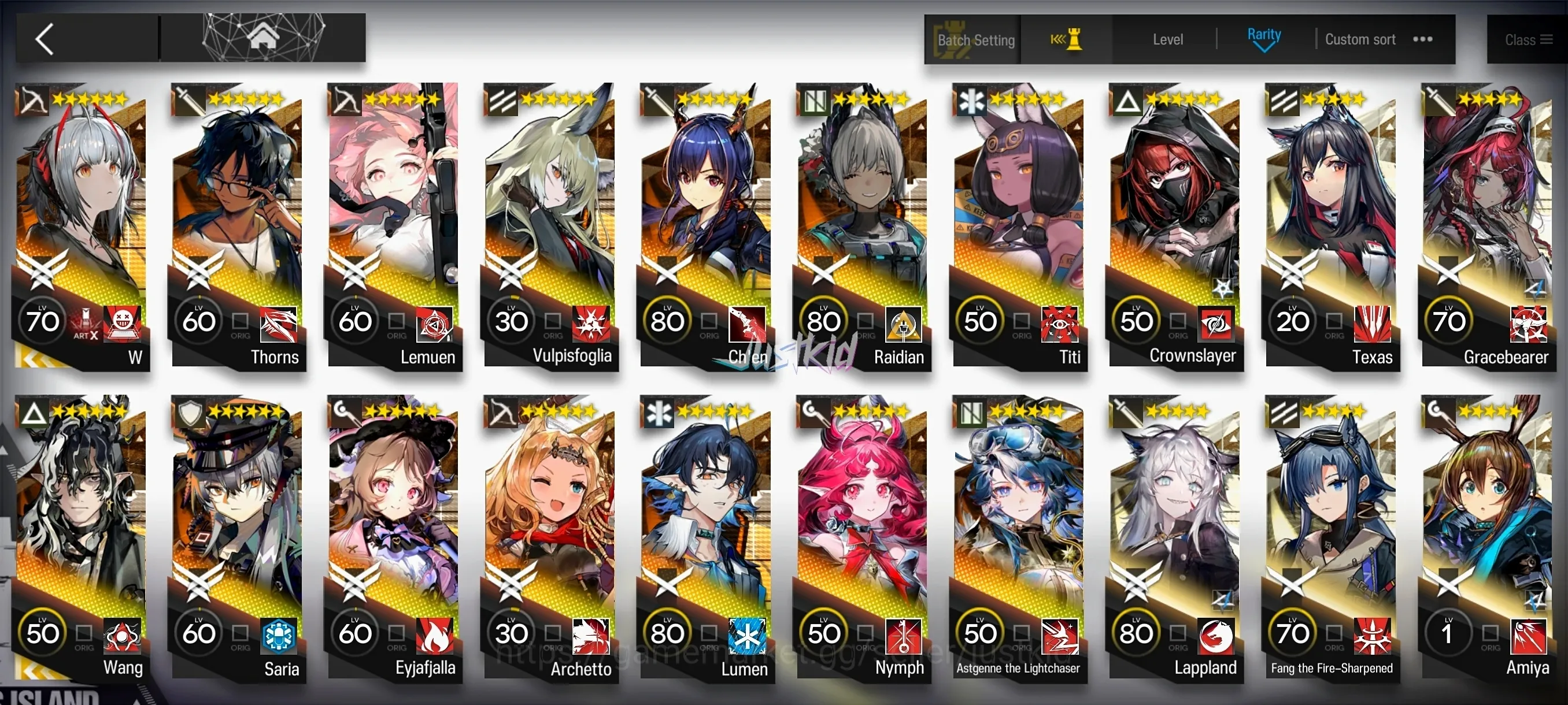 Arknights Accounts Mid-Tier ARKNIGHTS GLOBAL EARLYMID 15*6 , 2 LIMITED WANG,W 1
