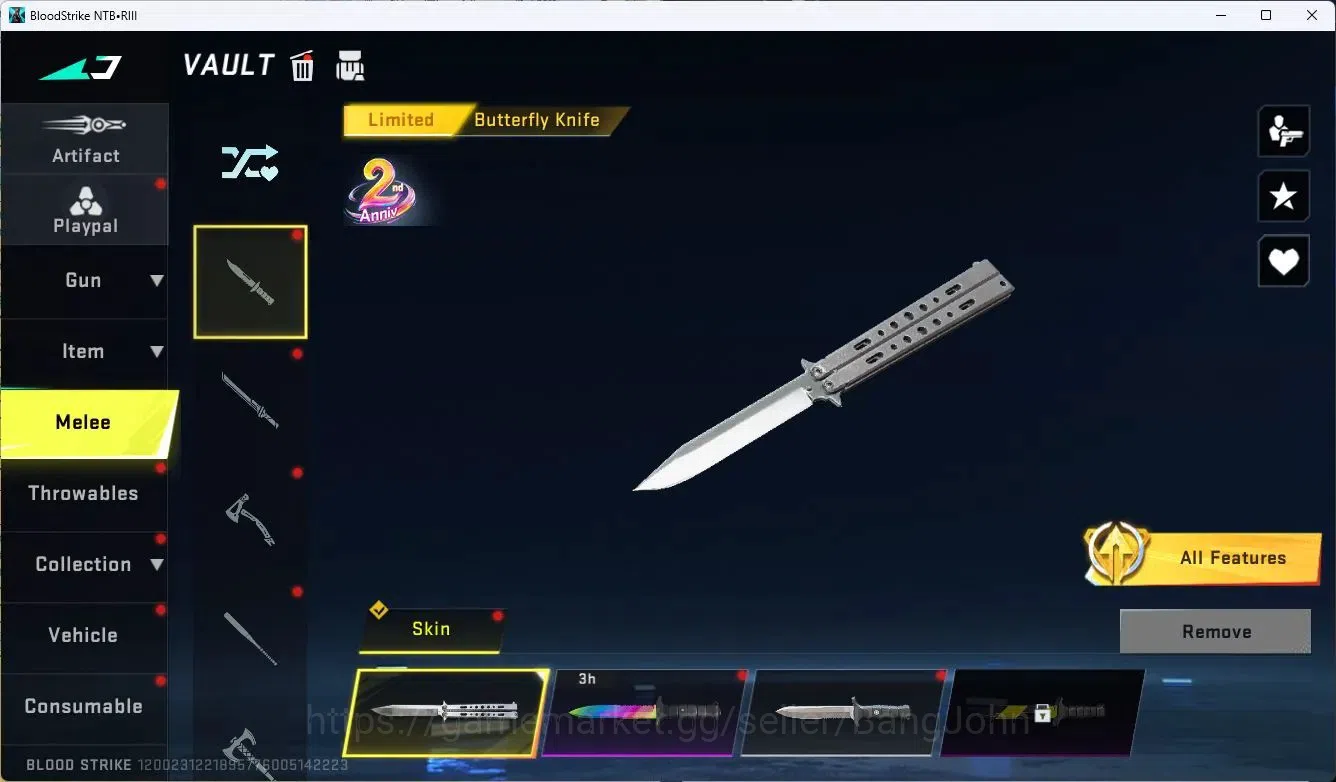 Blood Strike Accounts ASIA|MELE,B FLY KNIFE|COLLAB,MP7,RPK,AR97|COLLAB,A image 20