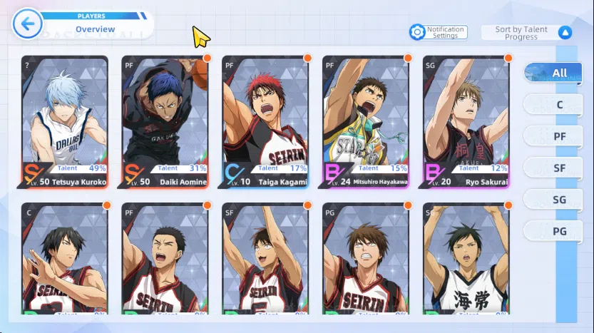 Kuroko's Basketball Street Rivals Accounts SEA | SV 14, Lvl 24 | Kuroko awakening 2, Aomine a image 2