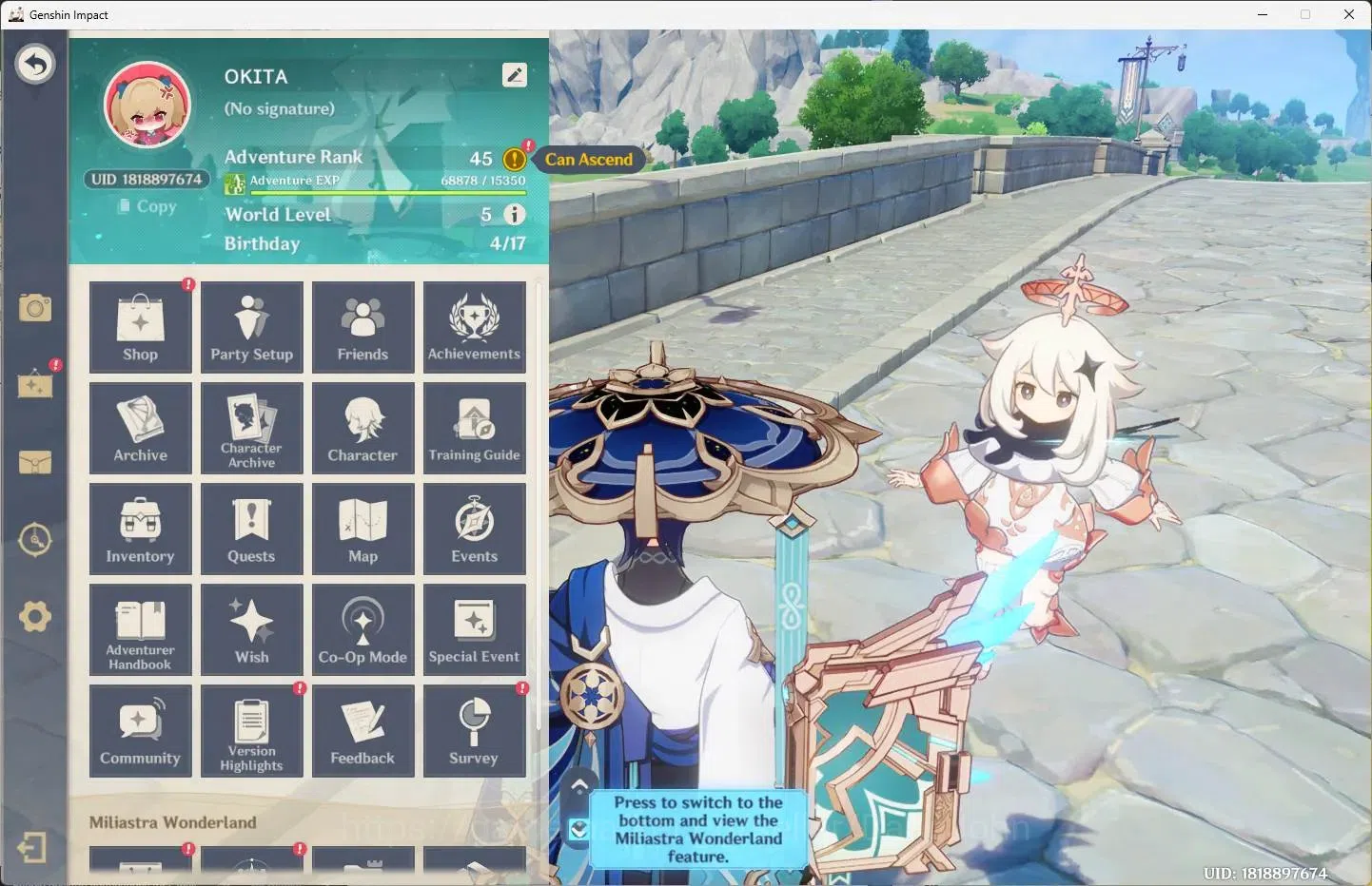 Genshin Impact Accounts ASIA|AR 45|3 Limit+2 Sign|Mavuika,Furina,Wanderer+ image 1