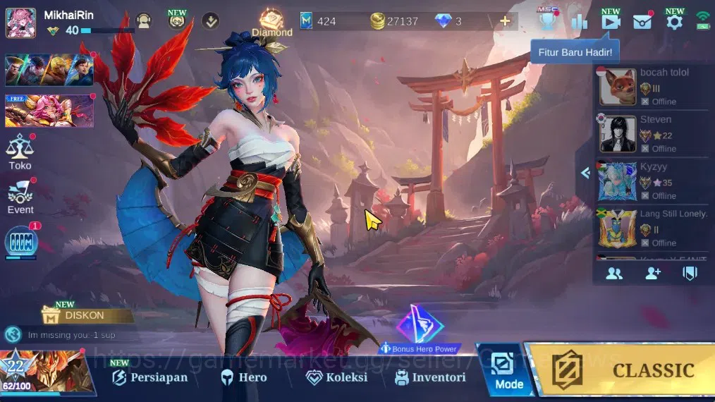 Mobile Legends: Bang Bang Accounts Others Hero 88|Skin 170|Sanrio Floryn|(Granger,Roger),Star Lesly,Convenant Lesly|7 Epic 1
