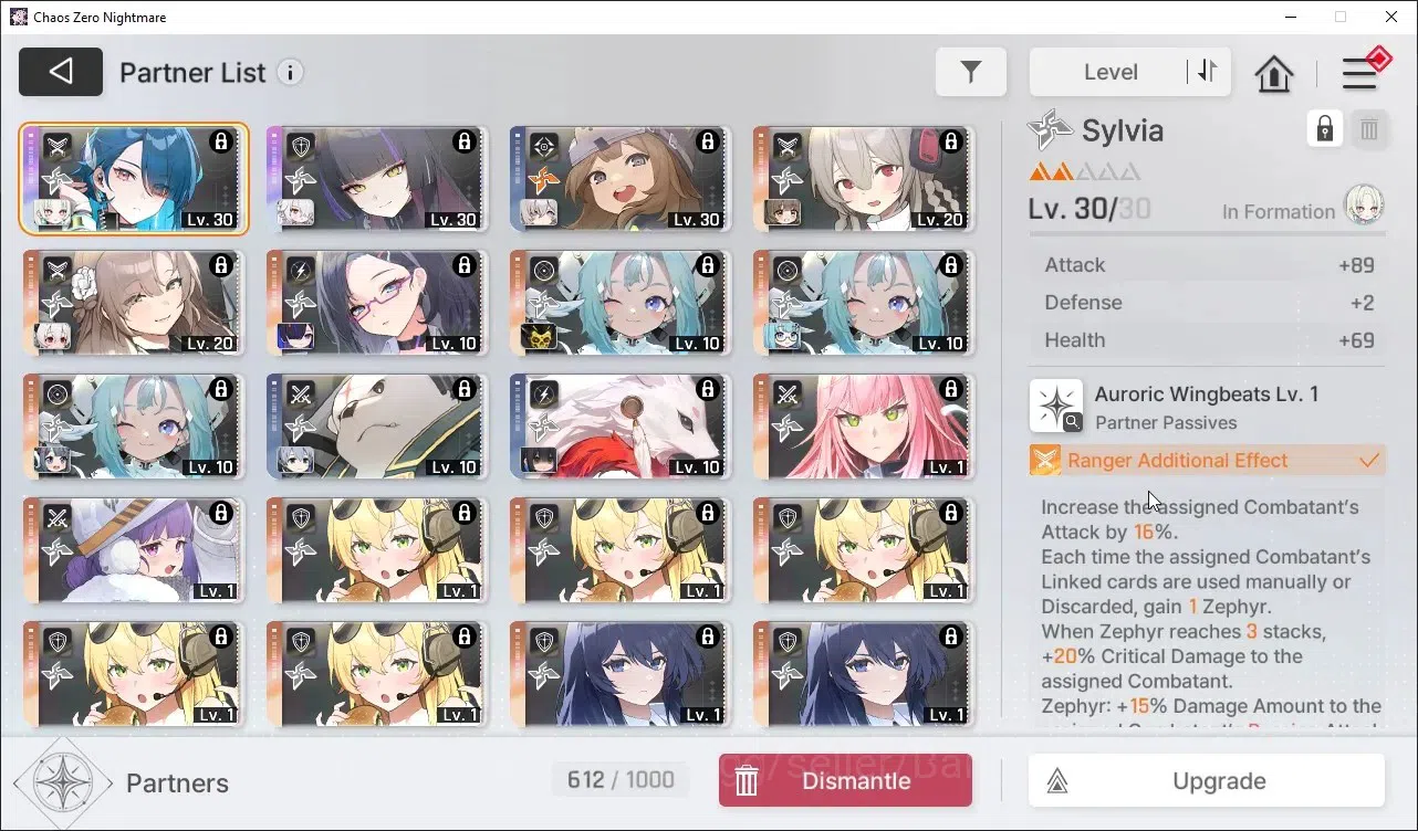 Chaos Zero Nightmare Accounts Global Lv54 | 9 SSR Heidemarie EM1,Nine,Sereniel,C image 13