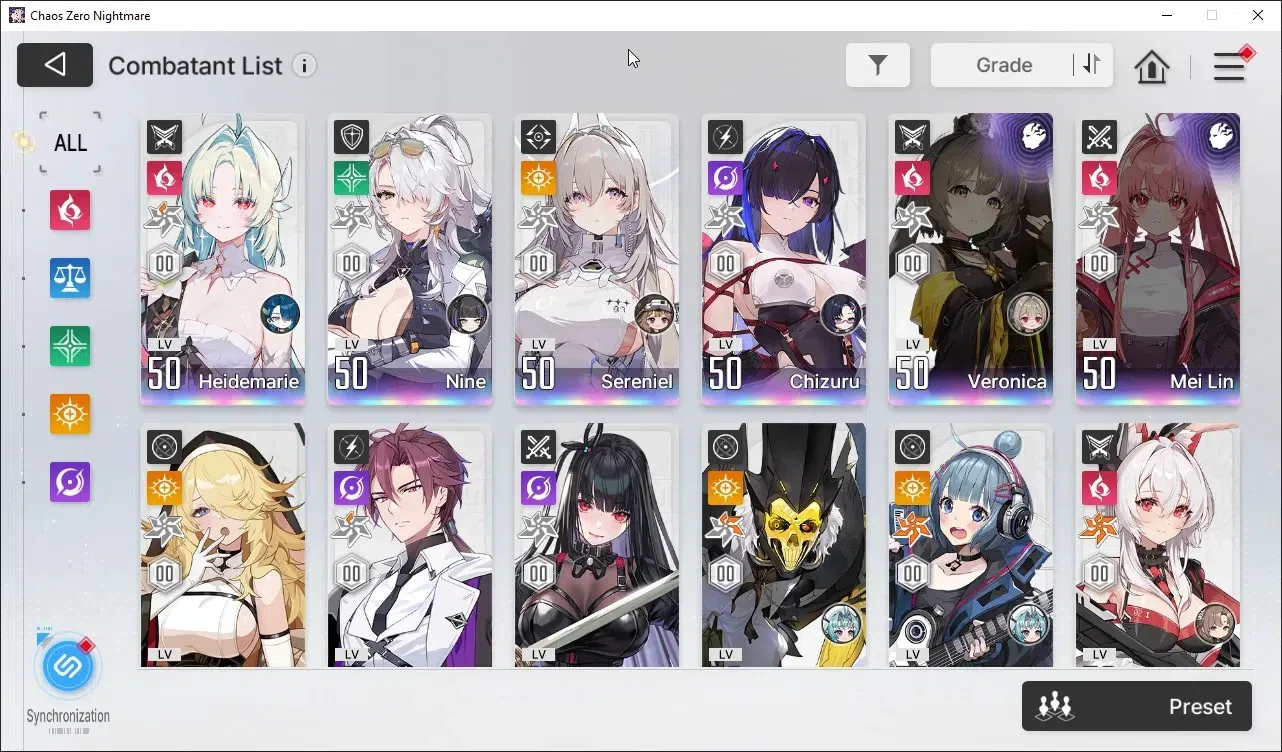 Chaos Zero Nightmare Accounts Global Lv54 | 9 SSR Heidemarie EM1,Nine,Sereniel,C image 2