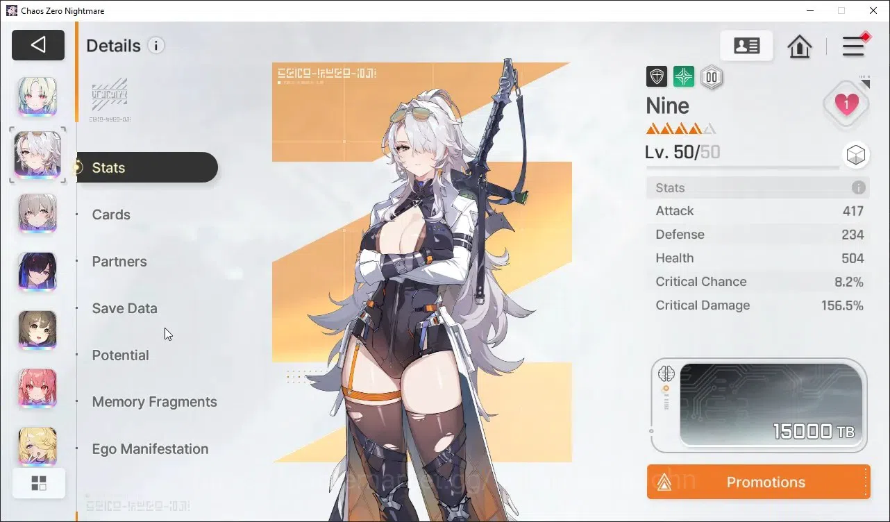 Chaos Zero Nightmare Accounts Global Lv54 | 9 SSR Heidemarie EM1,Nine,Sereniel,C image 7