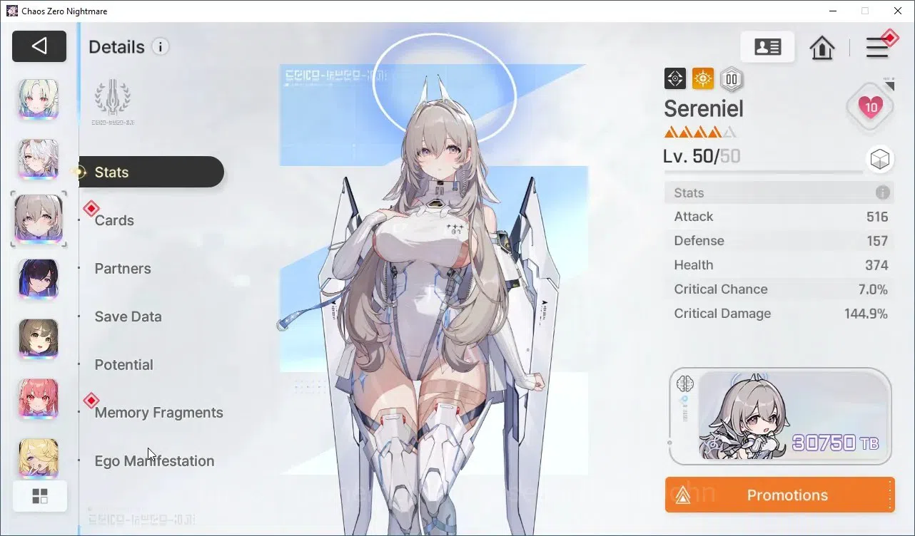 Chaos Zero Nightmare Accounts Global Lv54 | 9 SSR Heidemarie EM1,Nine,Sereniel,C image 8