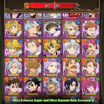 The Seven Deadly Sins: Grand Cross Accounts Endgame Global|2.48M Power |3LR,5UR | MESIS,ANOTHER MELI ANOTHER BAN|Collab