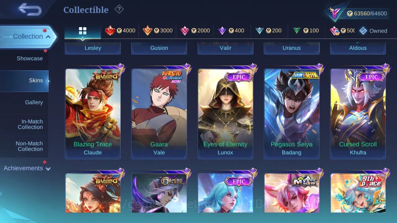 Mobile Legends: Bang Bang Accounts Others Hero 131 | Skin 270 | GLORY | KOF Karina | Sanrio Floryn | Annual Hayabusa 11